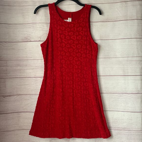Vintage Paris Sport Club Red Heart Sleeveless or Tank Dress Size Medium - Picture 1 of 16